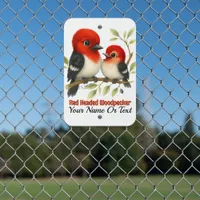 Feisty Red-headed Woodpecker Metal Sign