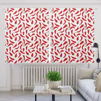 Red Chili Pepper Pattern Blackout Curtains