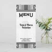 Modern Tribal Urban Edge Black White Menu Card