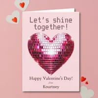 Personalized Disco Heart Valentine's Day Card