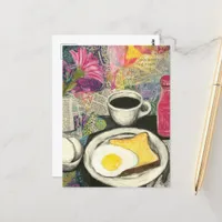 Breakfast Still Life Collage Postcard