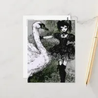 Black and White Swan and Ballerina  Postcard