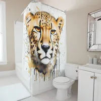 Majestic Gaze of the Cheetah Shower Curtain