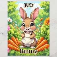 Busy Bunny | Cute Cartoon Kid's Nursery Art