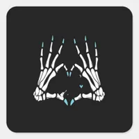 Skeleton Hand Classic Halloween Square Sticker