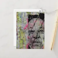 retro caged man junk journal Mixed Media Collage Postcard