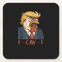 F Caw F Funny Chicken Classic Vintage Cool Style Square Paper Coaster