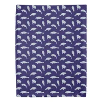 Swimming Manatees Pattern Blue Duvet Cover