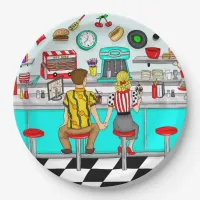 1950's Diner | Couple Holding Hands   Paper Plates