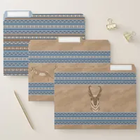 Southwest Pronghorn Antelope Geometric Blue Set of File Folder