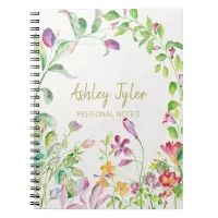 Pastel Pink floral girly cute personalized Notebook