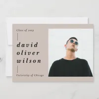 Simple Modern Minimalist 2 Photo Graduation Invitation