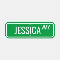 Personalized Street Name with Your Name Green Metal Sign