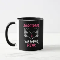 Breast Cancer Skeleton Hand Heart We Wear Women Mug