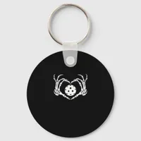 Halloween Pickle Skeleton Heart Hands Fun Design Keychain
