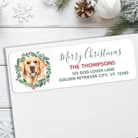 Golden Retriever Dog Christmas Return Address Label