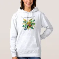 Merry Christmas Deck The Halls Jolly Festive Holly Hoodie