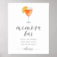 Mimosa Bar Bridal Shower Sign Watercolor