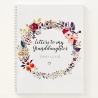 Floral Letters to My Granddaughter Keepsake Notebook