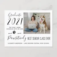 Funny Best Senior Class of 2021 Photo Graduation Invitation Postcard
