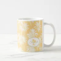 Hawaiian Palm Tree Silhouette Pattern Gold ID1093 Coffee Mug