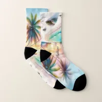 Maldives Luxury Sketch Watercolor  | Socks