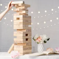 Minimalist Names and Date Wedding Topple Tower