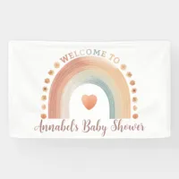 Modern Boho Rainbow Baby Shower Welcome Banner – W