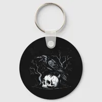 Crow, F-Caw-F Bird Moon Gothic Adult Humor Keychain
