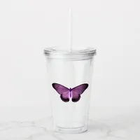 Iridescent Purple Butterfly Acrylic Tumbler