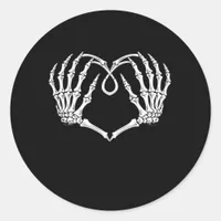 Valentines Day Gothic Heart With Skeleton Hands Va Classic Round Sticker