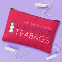 Vampire Teabags Pink Funny Name Period Accessory Pouch