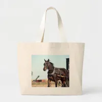 Rural Amish Horse and Buggy Large Tote Bag