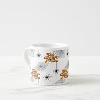 Trick or Treat Typography w/Spiders Pattern ID680 Espresso Cup