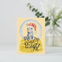 Watercolor Christmas Llama - Christmas Card