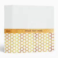 White gold geometrical pattern 3 ring binder