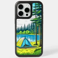 Nature Camping Themed Tent in the Woods iPhone 15 Pro Max Case