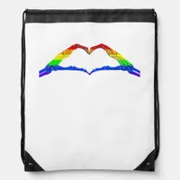 Bone Hands Heart Classic Style Drawstring Bag