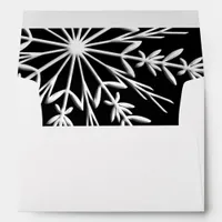 Black and White Winter Snowflake Envelope