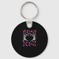 Skeleton Hand Heart Valentines Day Funny Viral Keychain
