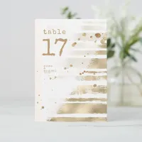 Golden Brush Stroke Stripes Table Numbers ID655