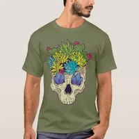 Skull with Crystals and Succulents T-Shirt