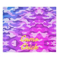 Girly Camouflage Pinks/Blues Monogram in Yellow | Duvet Cover