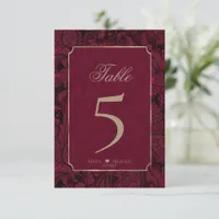 Formal Paisley Table Numbers Burgundy ID767