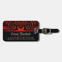 Red+Black Gothic Tribal w/ Logo Luggage Tag