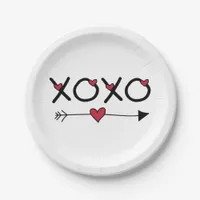 XOXO Valentines Paper Plates