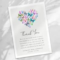 Heart Butterfly Sympathy Funeral Thank You Card