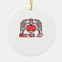 Af Skeleton Hands Valentines Day Classic Look Ceramic Ornament