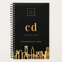 City skyline black gold business logo 2025 planner