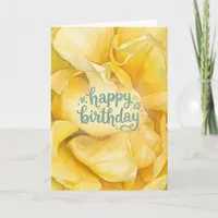 Yellow Rose Flower Birthday Card